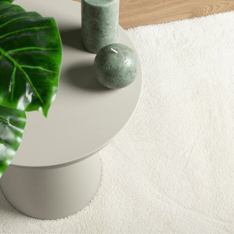 Vloerkleed OVIEDO laagpolig 120x120 cm crèmekleurig 7