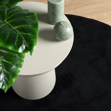 Vloerkleed OVIEDO laagpolig Ø 120 cm zwart 7