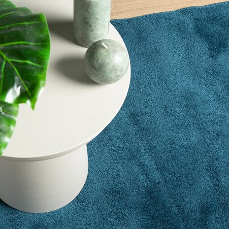 Vloerkleed OVIEDO laagpolig 120x120 cm turquoise 7