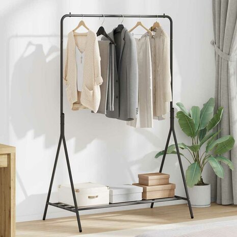 Kledingrek met plank met opslag Zwart 100 x 56 x 154 cm Staal 1