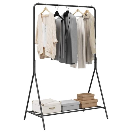 Kledingrek met plank met opslag Zwart 100 x 56 x 154 cm Staal 3