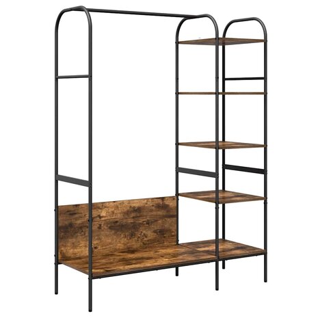 Kledingrek met plank Bruin 120 x 44 x 160 cm Bewerkt hout 2