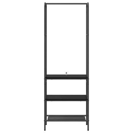 Kledingrek met planken met plank Zwart eiken 60 x 30 x 171 cm 5