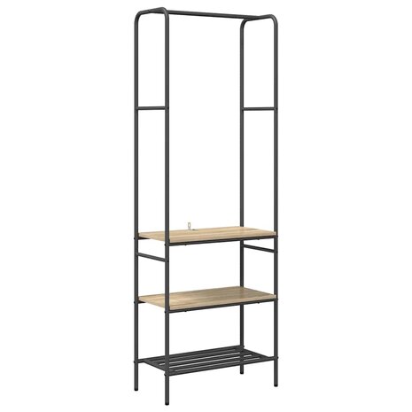 Kledingrek met planken met plank Sonoma eiken 60 x 30 x 171 cm 2
