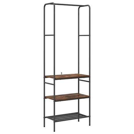 Kledingrek met planken met plank Gerookt eiken 60 x 30 x 171 cm 2