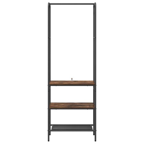 Kledingrek met planken met plank Gerookt eiken 60 x 30 x 171 cm 5