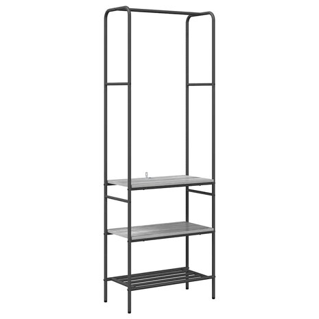 Kledingrek met planken met plank Grijs sonoma 60 x 30 x 171 cm 2