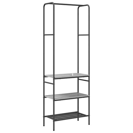 Kledingrek met planken met plank Grijs sonoma 60 x 30 x 171 cm 7