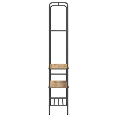 Kledingrek met planken artisanaal eikenkleurig 60 x 30 x 171 cm 6