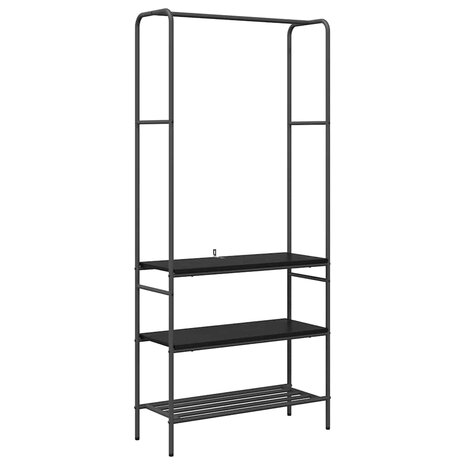 Kledingrek met planken Zwart eiken 77 x 30 x 171 cm 2