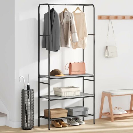 Kledingrek met planken Grijs sonoma 77 x 30 x 171 cm 4