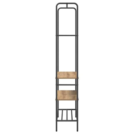 Kledingrek met planken artisanaal eikenkleurig 77 x 30 x 171 cm 6