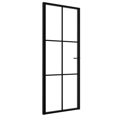 Binnendeur 76x201,5 cm ESG-glas en aluminium zwart 2