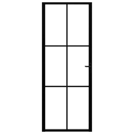 Binnendeur 76x201,5 cm ESG-glas en aluminium zwart 3