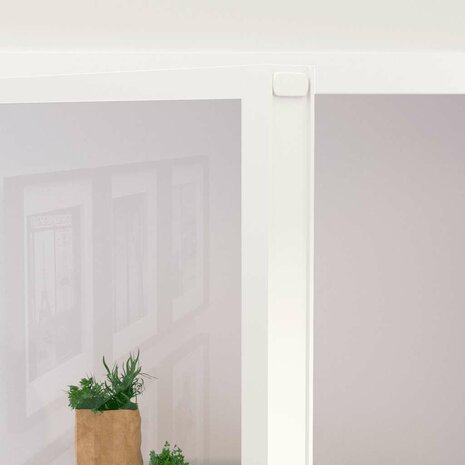 Binnendeur 102x201,5 cm gehard glas en aluminium smal wit 5