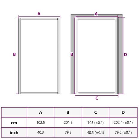 Binnendeur 102x201,5 cm gehard glas en aluminium smal wit 9