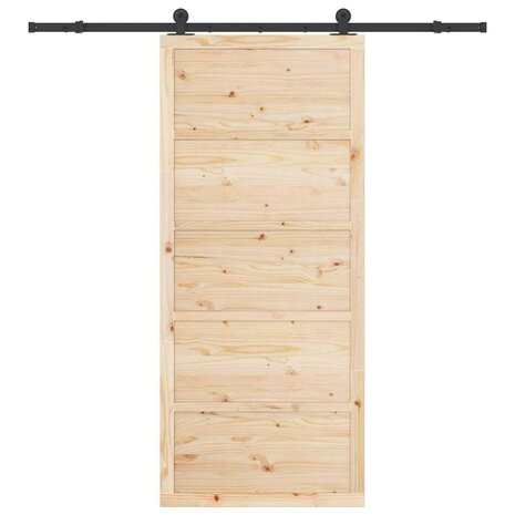Schuifdeur Bruin 80 x 208 cm Massief grenenhout 4