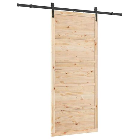 Schuifdeur Bruin 80 x 208 cm Massief grenenhout 2