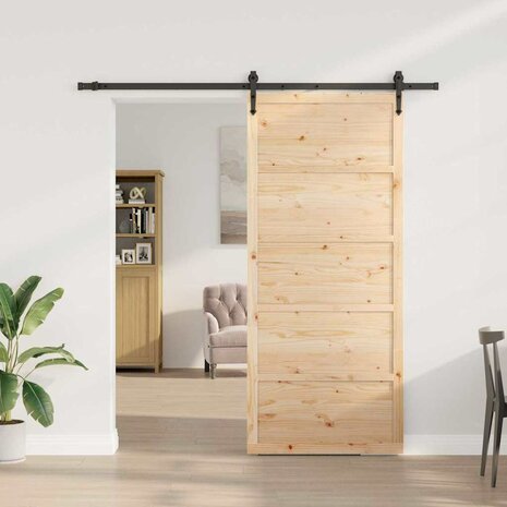 Schuifdeur Bruin 80 x 208 cm Massief grenenhout 3
