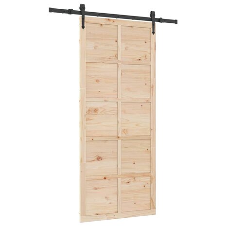 Schuifdeur Bruin 80 x 208 cm Massief grenenhout 2