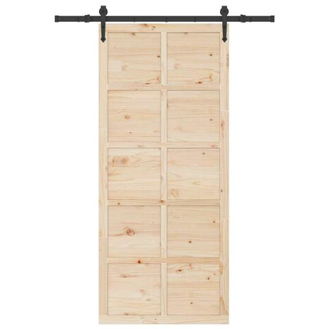 Schuifdeur Bruin 80 x 208 cm Massief grenenhout 4