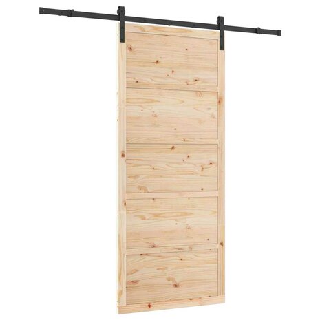 Schuifdeur Bruin 100 x 208 cm Massief grenenhout 2