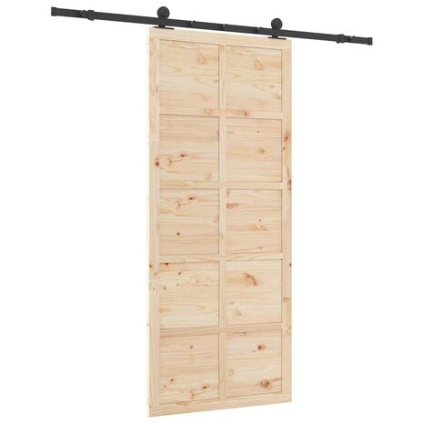 Schuifdeur Bruin 100 x 208 cm Massief grenenhout 6