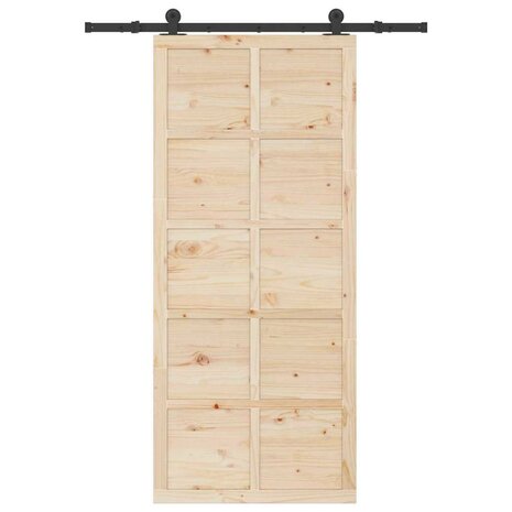 Schuifdeur Bruin 80 x 208 cm Massief grenenhout 4