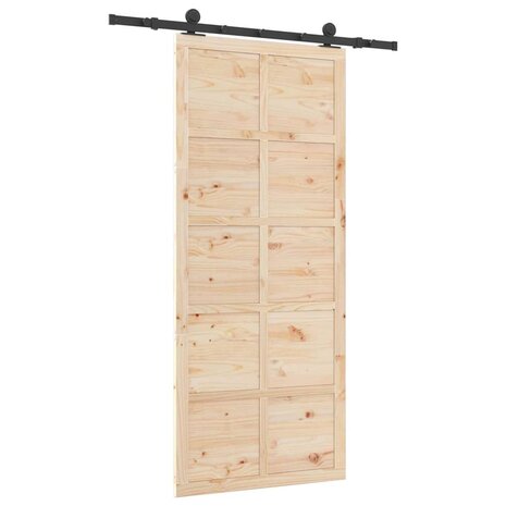 Schuifdeur Bruin 80 x 208 cm Massief grenenhout 6
