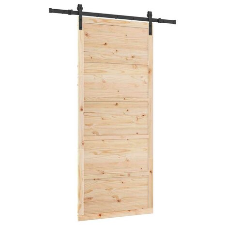 Schuifdeur Bruin 80 x 208 cm Massief grenenhout 2