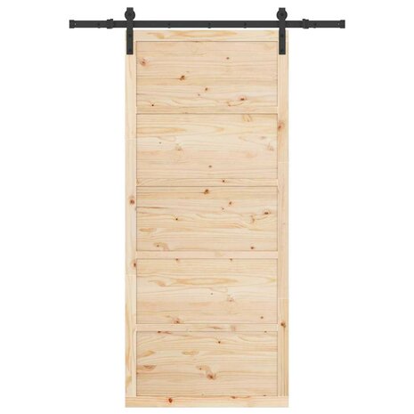 Schuifdeur Bruin 80 x 208 cm Massief grenenhout 4