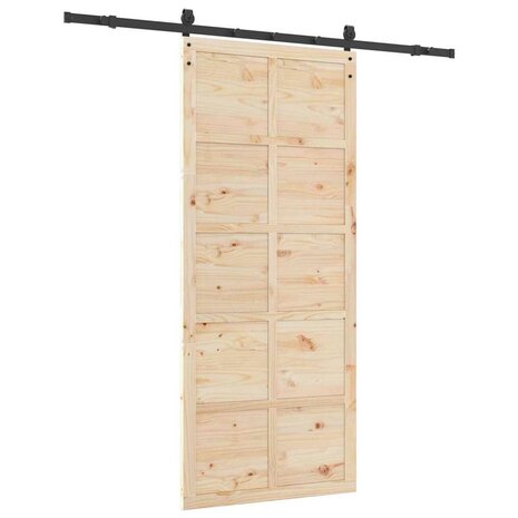 Schuifdeur Bruin 100 x 208 cm Massief grenenhout 6