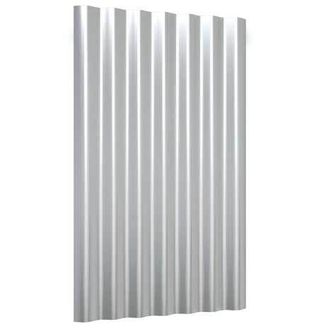 Dakpanelen 12 st 60x36 cm gegalvaniseerd staal zilverkleurig 3