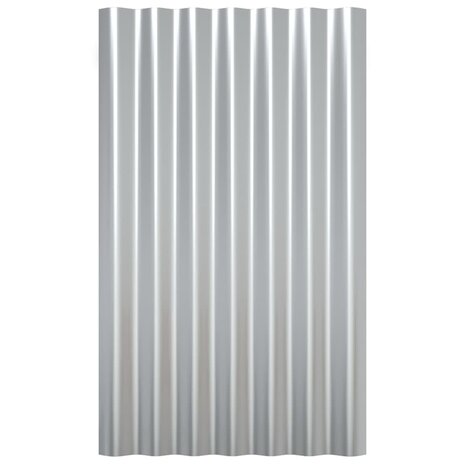 Dakpanelen 12 st 60x36 cm gegalvaniseerd staal zilverkleurig 4