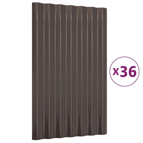 Dakpanelen 36 st 60x36 cm gegalvaniseerd staal bruin 2