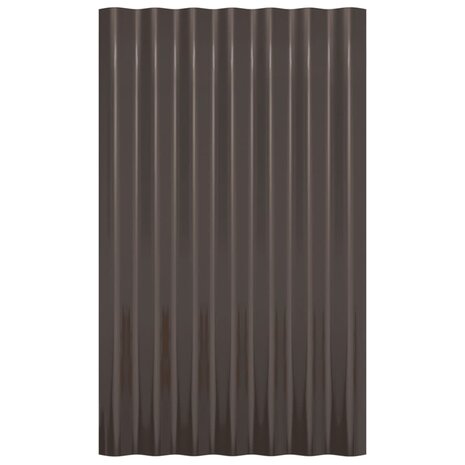 Dakpanelen 36 st 60x36 cm gegalvaniseerd staal bruin 4