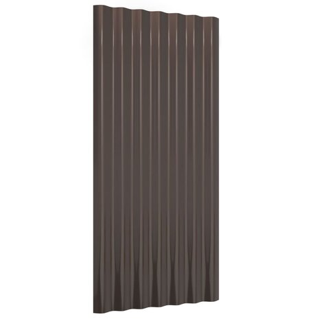 Dakpanelen 12 st 80x36 cm gegalvaniseerd staal bruin 3