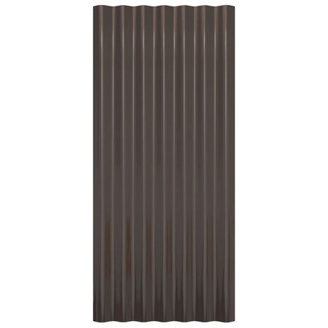 Dakpanelen 12 st 80x36 cm gegalvaniseerd staal bruin 4