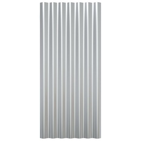 Dakpanelen 12 st 80x36 cm gegalvaniseerd staal zilverkleurig 4
