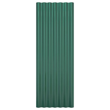 Dakpanelen 12 st 100x36 cm gegalvaniseerd staal groen 4