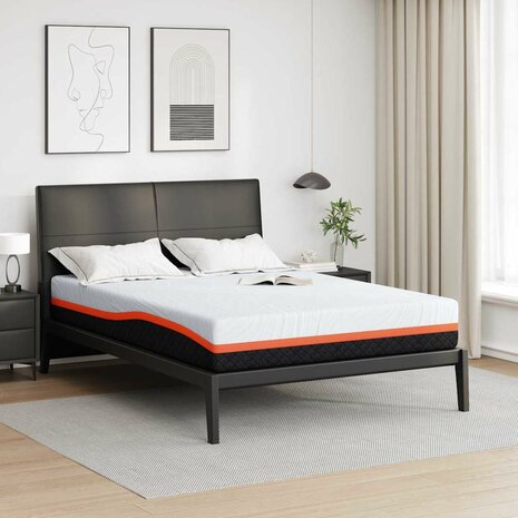 Matras Wit en Grijs 160 x 200 cm Traagschuim 1