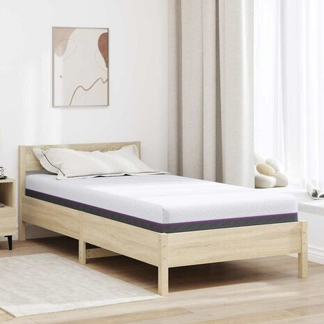 Matras Wit en Grijs 90 x 200 cm Traagschuim 1