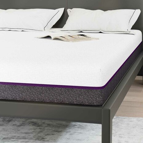 Matras Wit en Grijs 140 x 190 cm Traagschuim 8