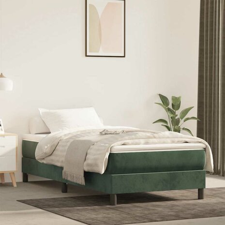 Pocketveringmatras 100x220x20 cm fluweel donkergroen 1