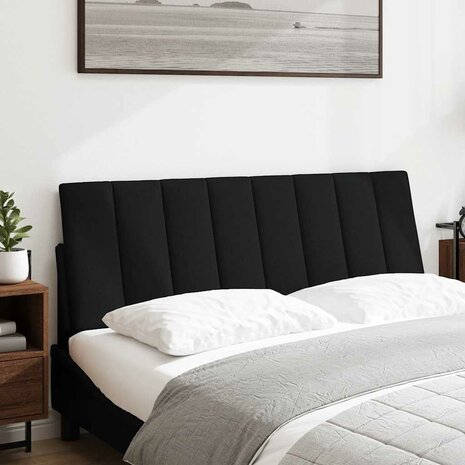 Hoofdbordkussen "Hanko" 120 cm stof zwart 2