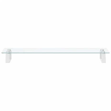 Monitorstandaard 80x20x8 cm gehard glas en metaal wit 4