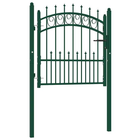 Poort met speerpunten 100x100 cm staal groen 1