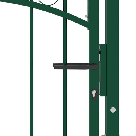 Poort met speerpunten 100x100 cm staal groen 4