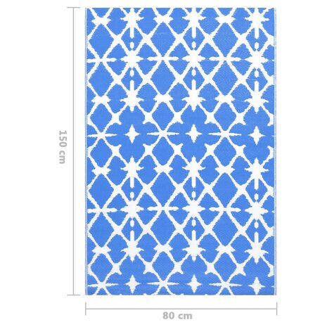 Buitenkleed ARAKIL 80x150 cm PP blauw en wit 7