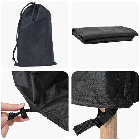 Tuinstoelhoes Zwart 96 x 79 x 74 cm 210D oxford stof 6